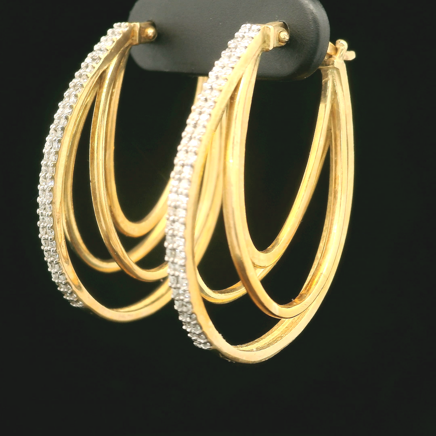 Diamond Hoop Earrings - 18kt Yellow Gold