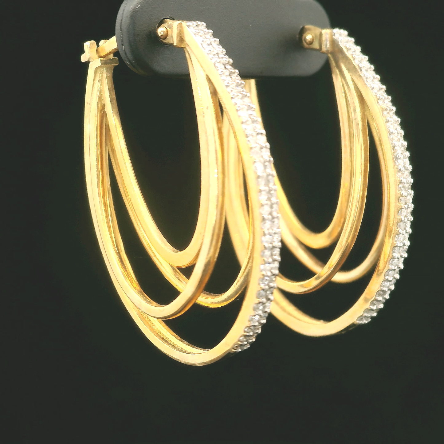 Diamond Hoop Earrings - 18kt Yellow Gold