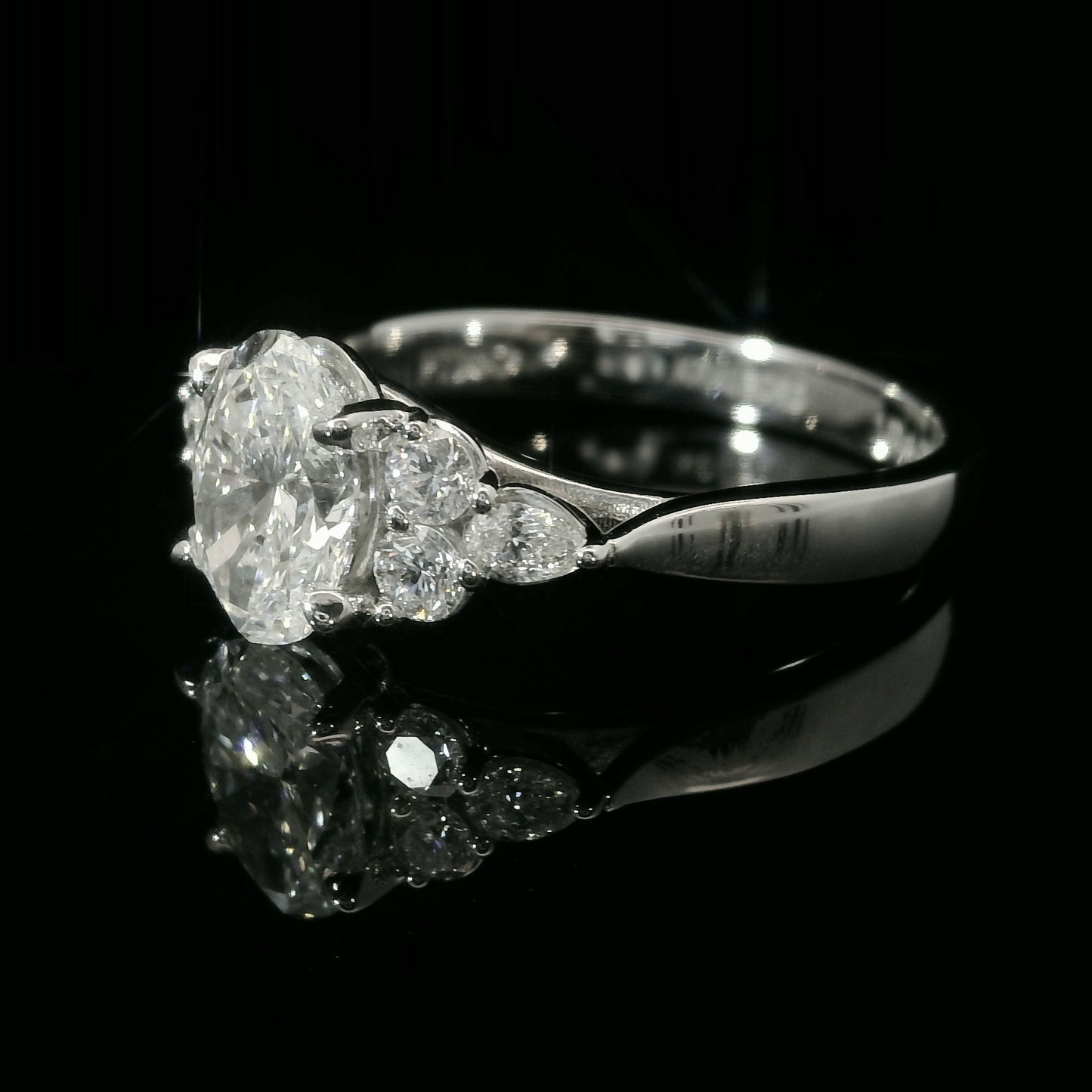 Natural GIA Diamonds Engagement Ring - Platinum
