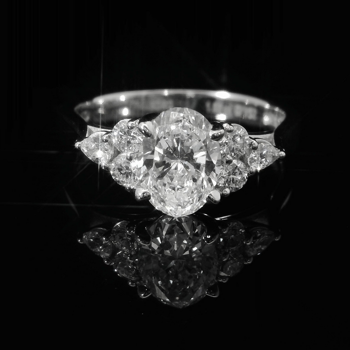 Natural GIA Diamonds Engagement Ring - Platinum
