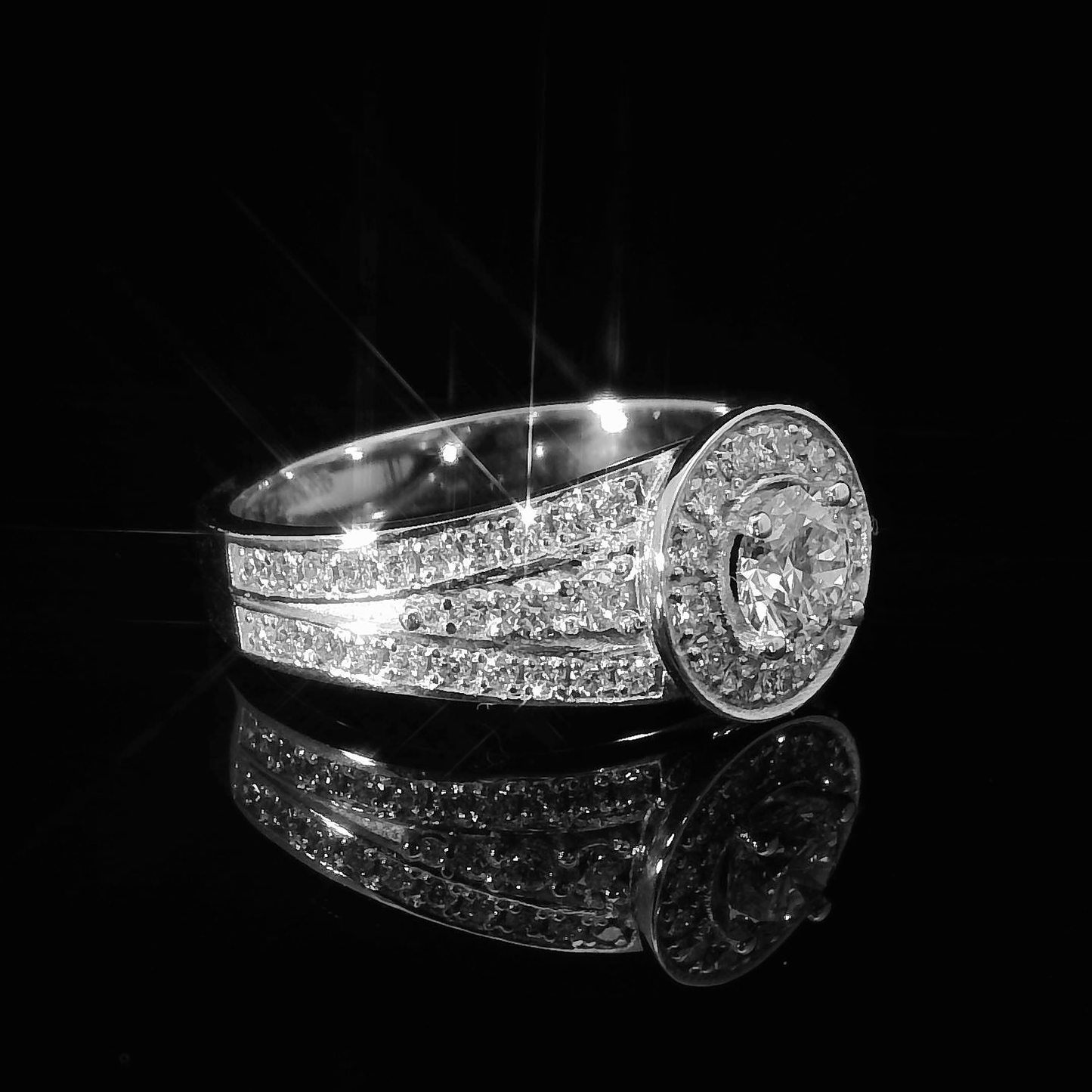 GIA Diamond Engagement Ring - 18kt White Gold
