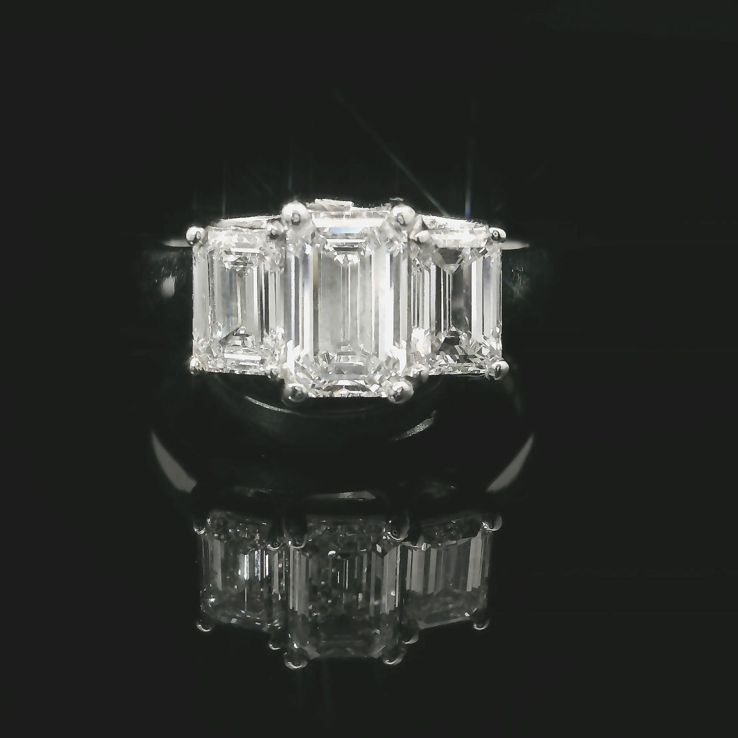 Emerald GIA Diamond Ring - Platinum