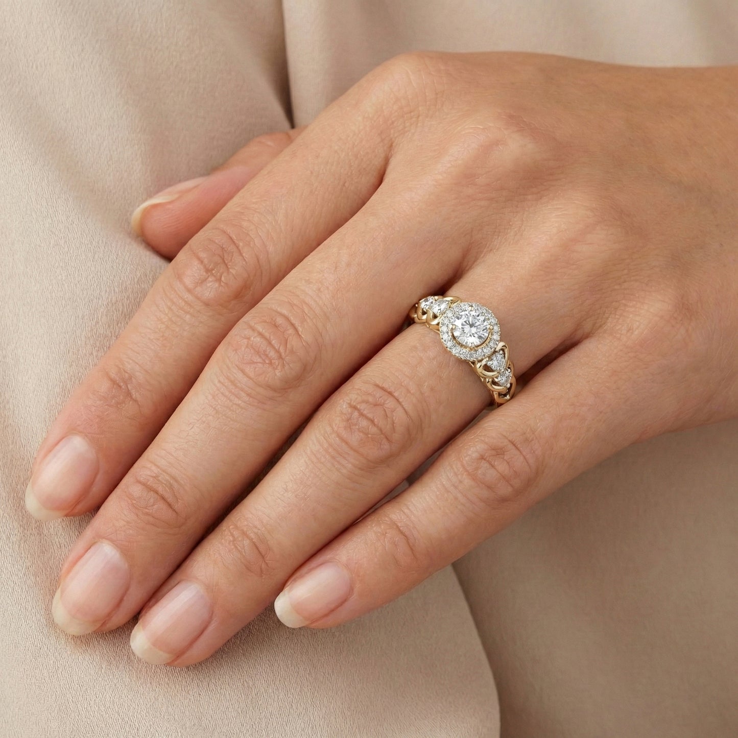 LADIES RING 0.20CT ROUND DIAMOND 10K YELLOW GOLD