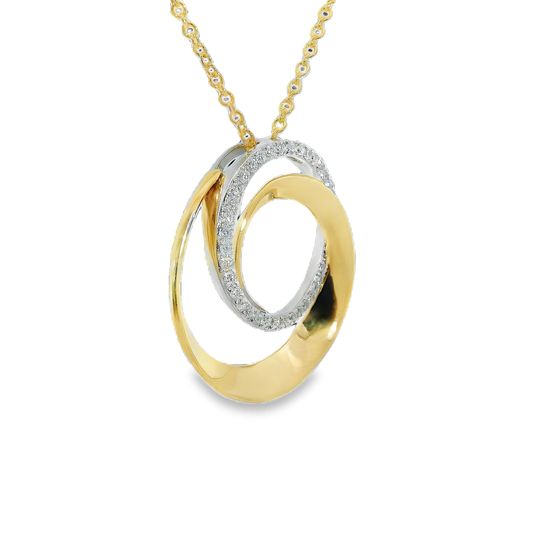 Diamond Spiral Pendant - 14kt Yellow Gold