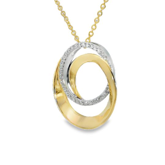 Diamond Spiral Pendant - 14kt Yellow Gold