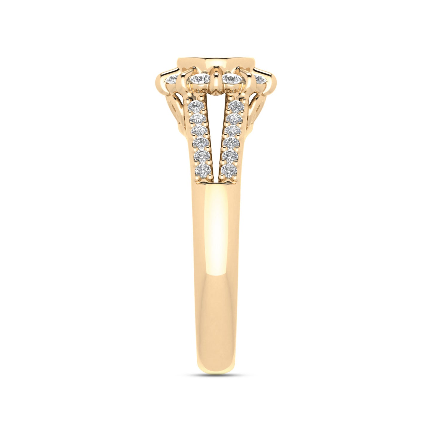 LADIES RING 0.50CT ROUND DIAMOND 10K YELLOW GOLD