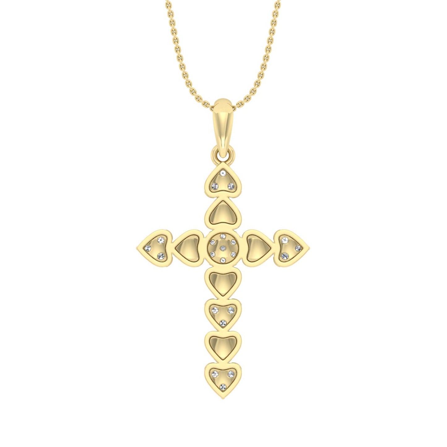 LADIES PENDANT WITH CHAIN 0.25CT ROUND DIAMOND 10K YELLOW GOLD
