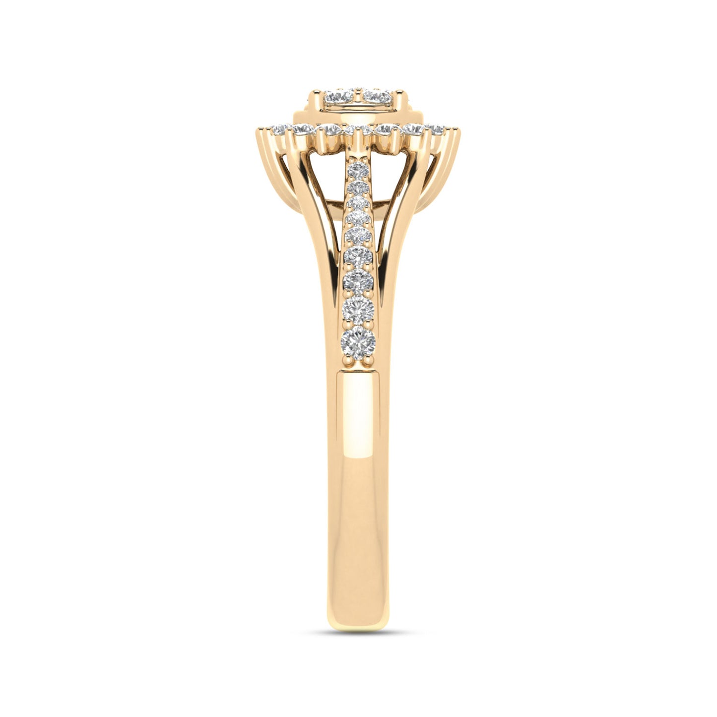 LADIES RING 0.33CT ROUND DIAMOND 10K YELLOW GOLD