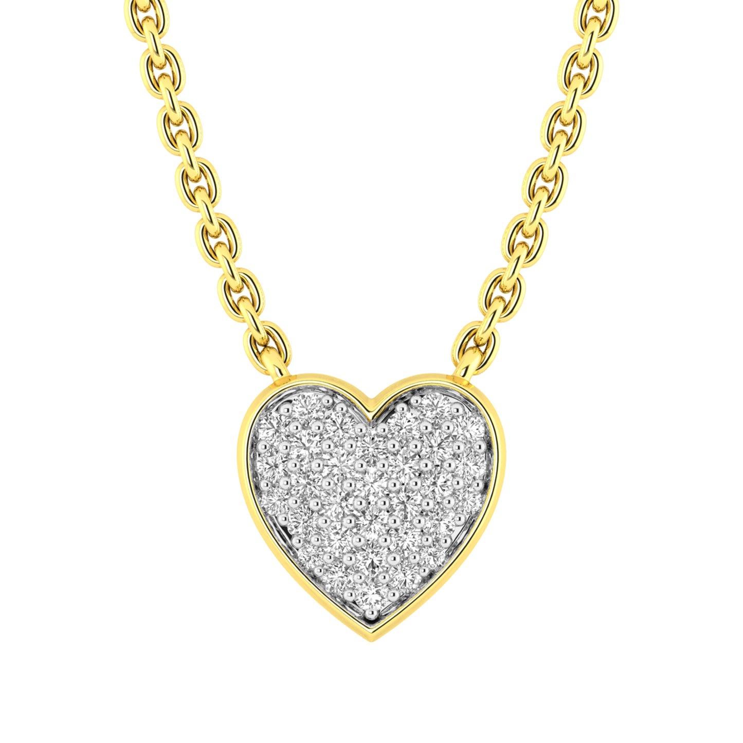 LADIES NECKLACE 0.15CT ROUND DIAMOND 10K YELLOW GOLD