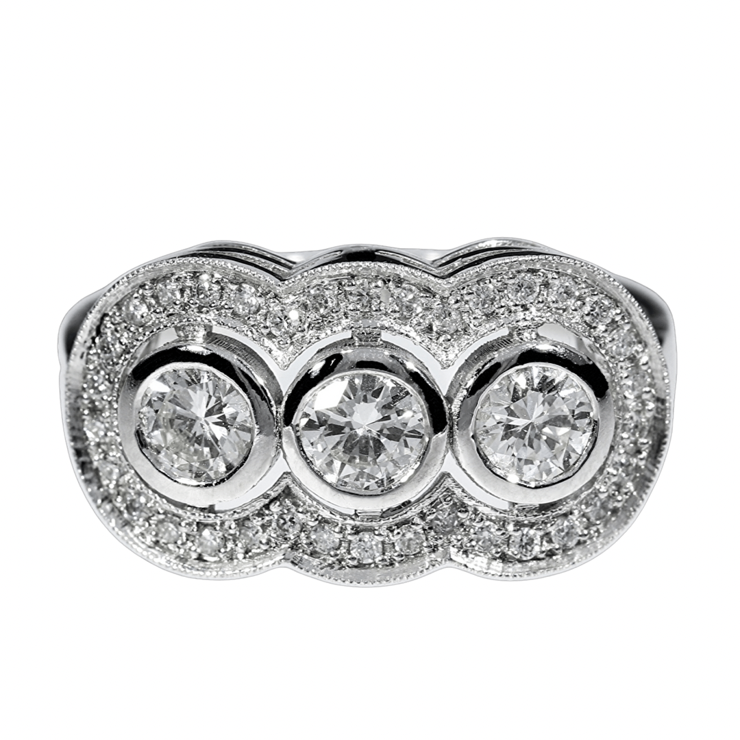 Diamond Engagement Ring - 18kt White Palladium Gold