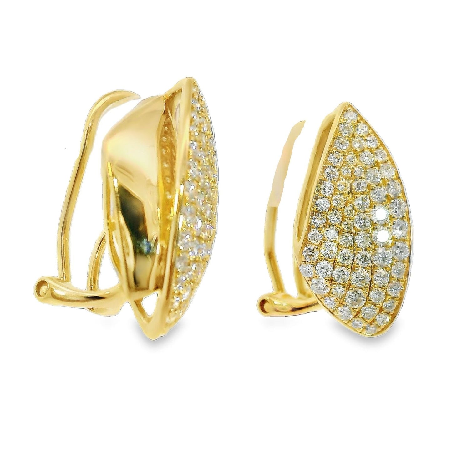 Diamond Earrings - 14k Yellow Gold