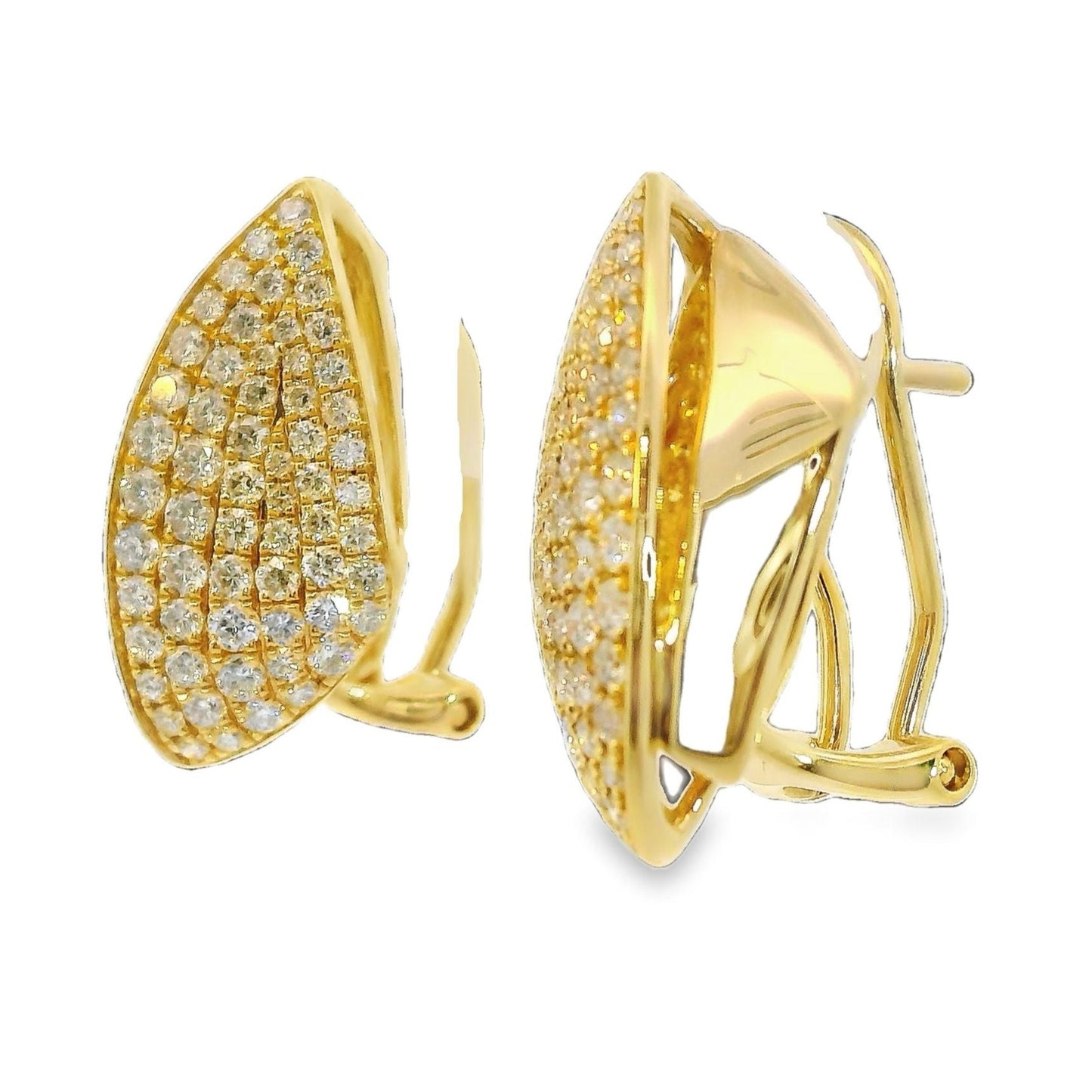 Diamond Earrings - 14k Yellow Gold
