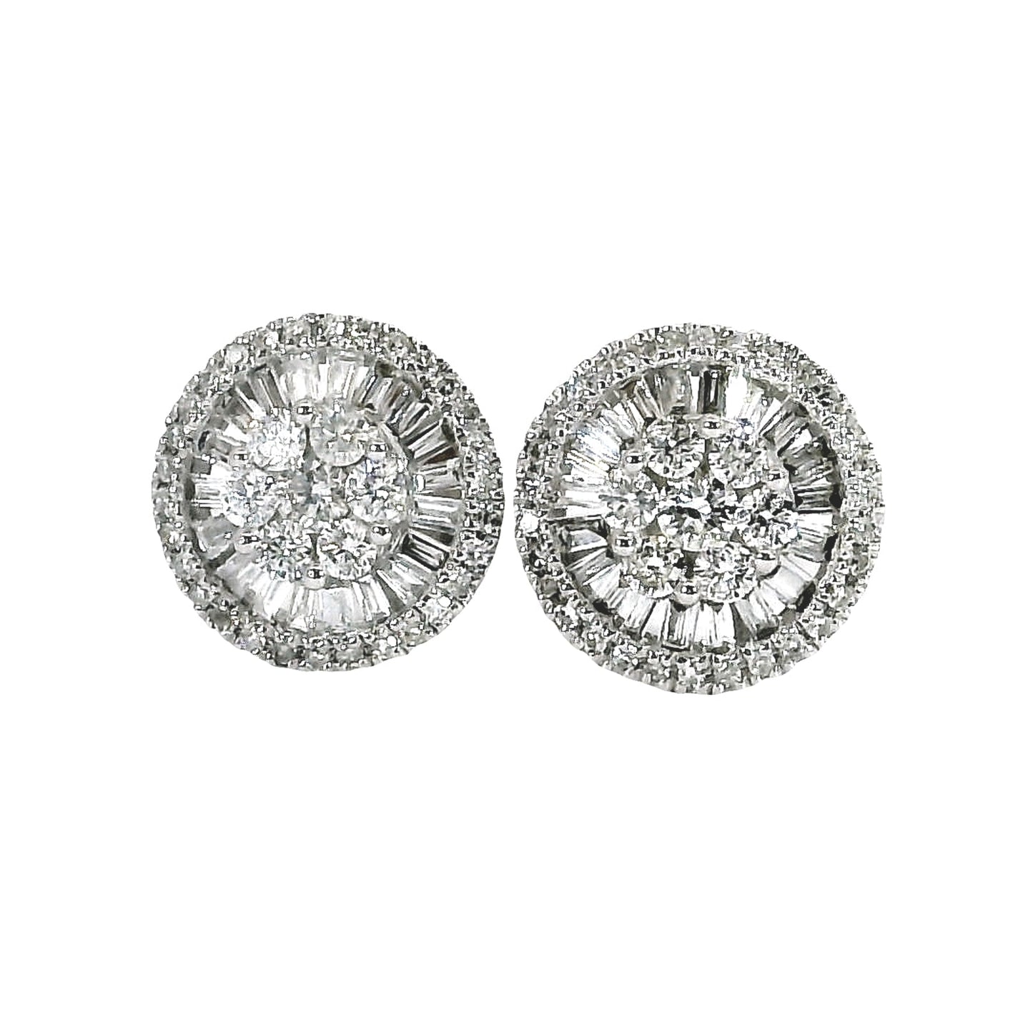Natural Diamonds Stud Earrings - 18kt White Gold