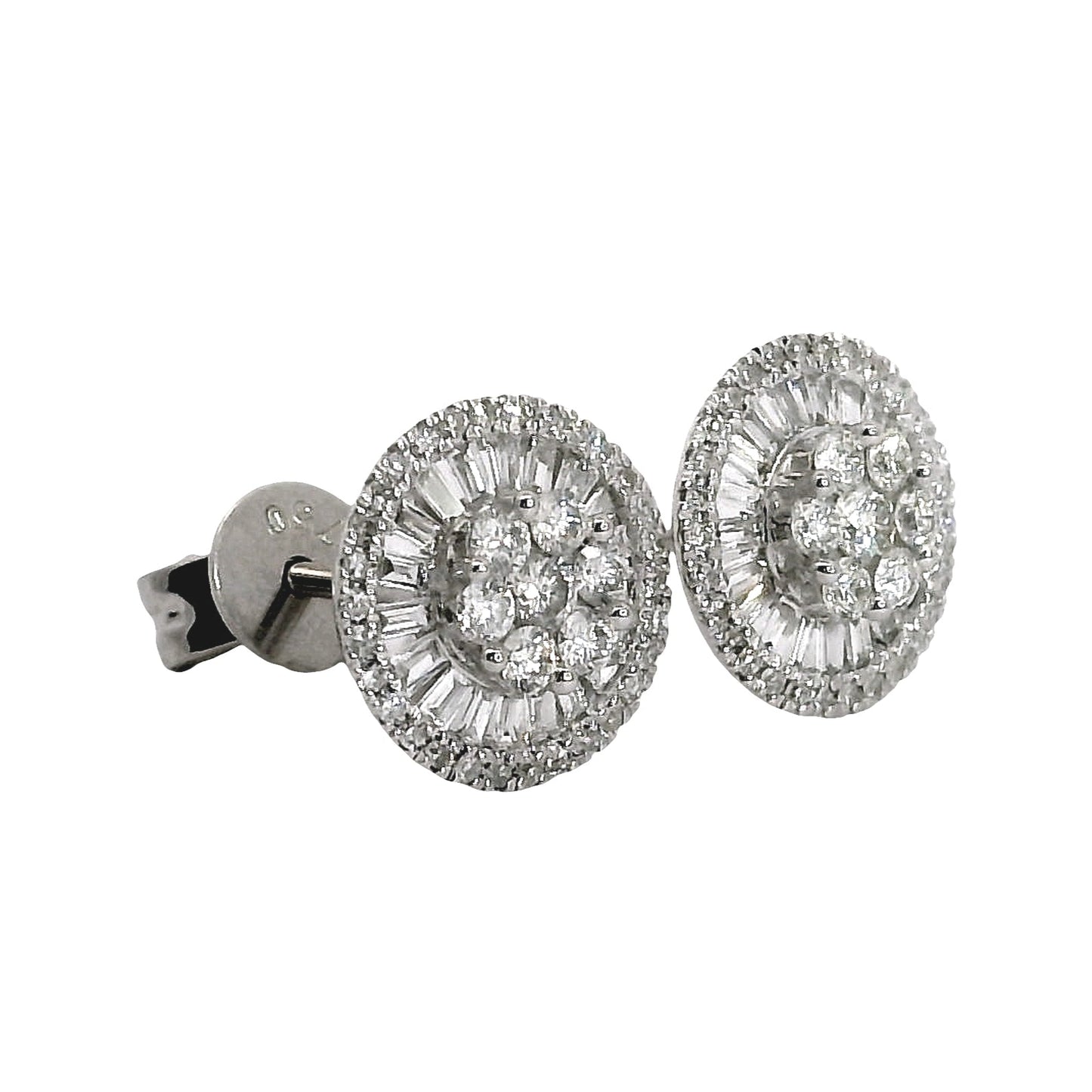 Natural Diamonds Stud Earrings - 18kt White Gold