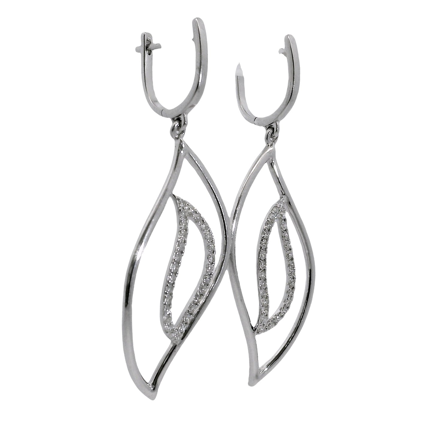 Natural Diamond Earrings - 14kt White Gold