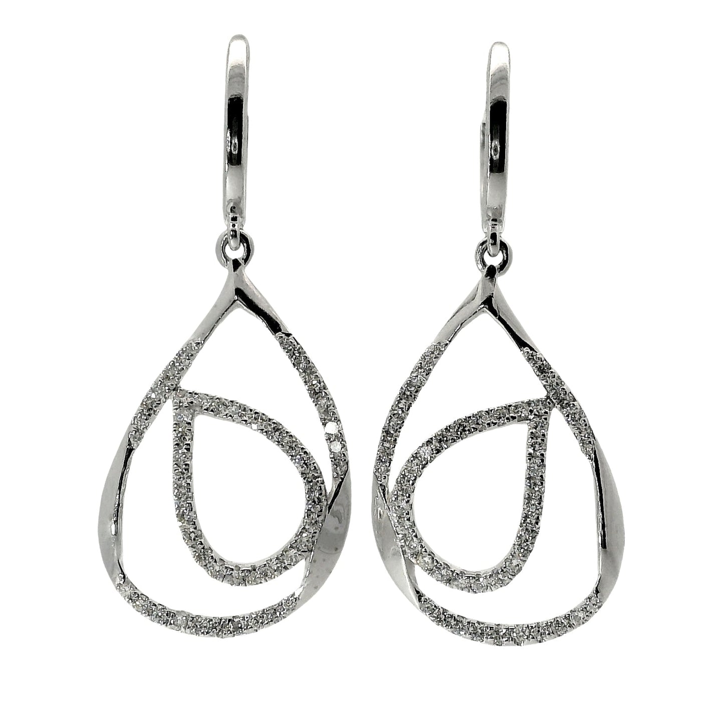 Natural Diamond Earrings - 14kt White Gold