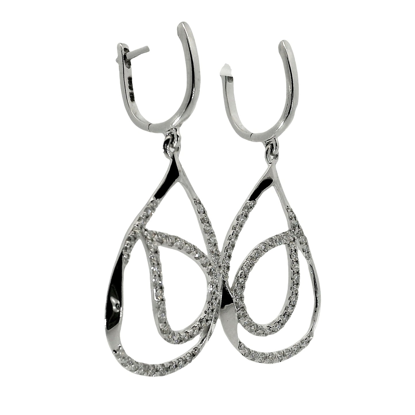 Natural Diamond Earrings - 14kt White Gold