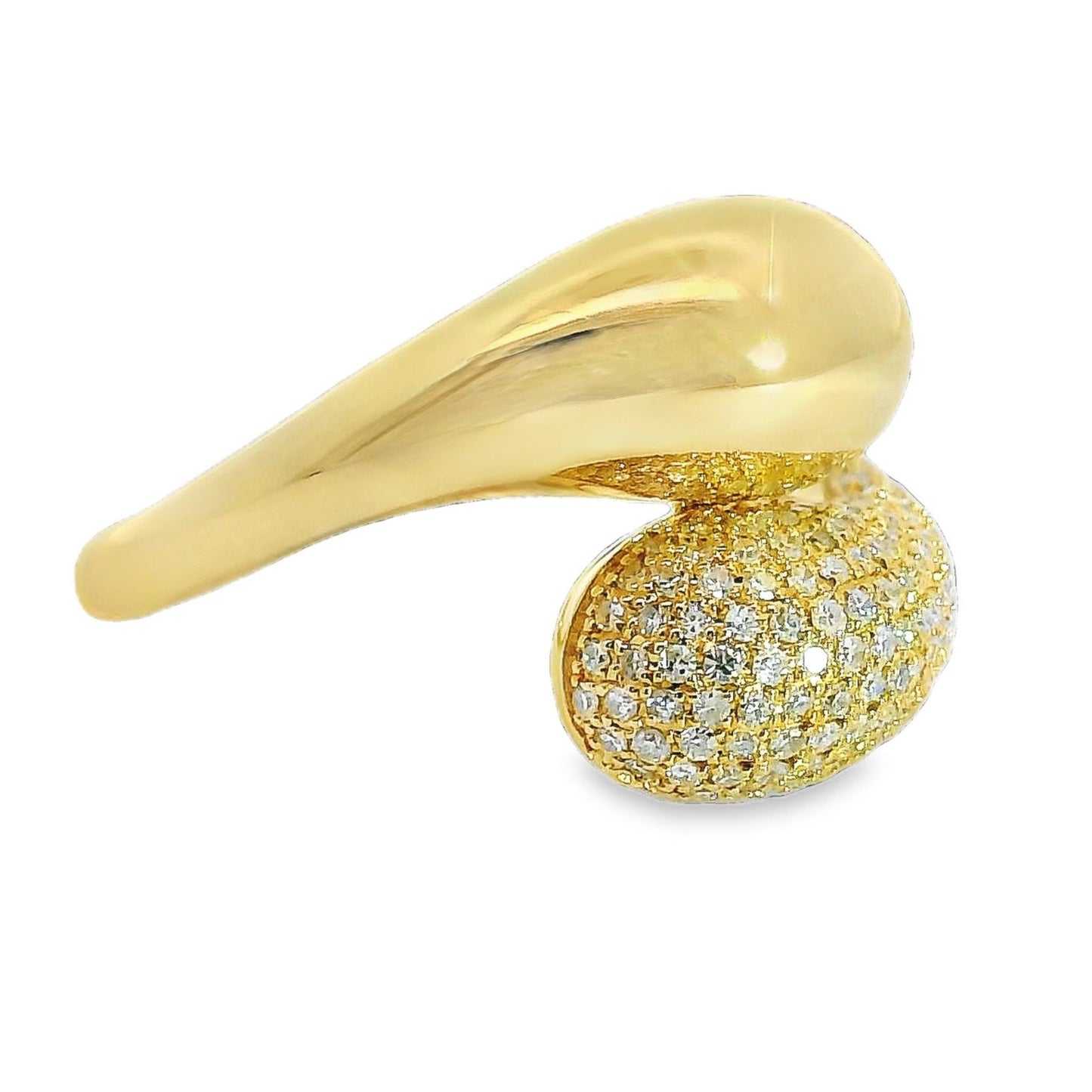 Natural Diamonds Ring - 14kt Yellow Gold