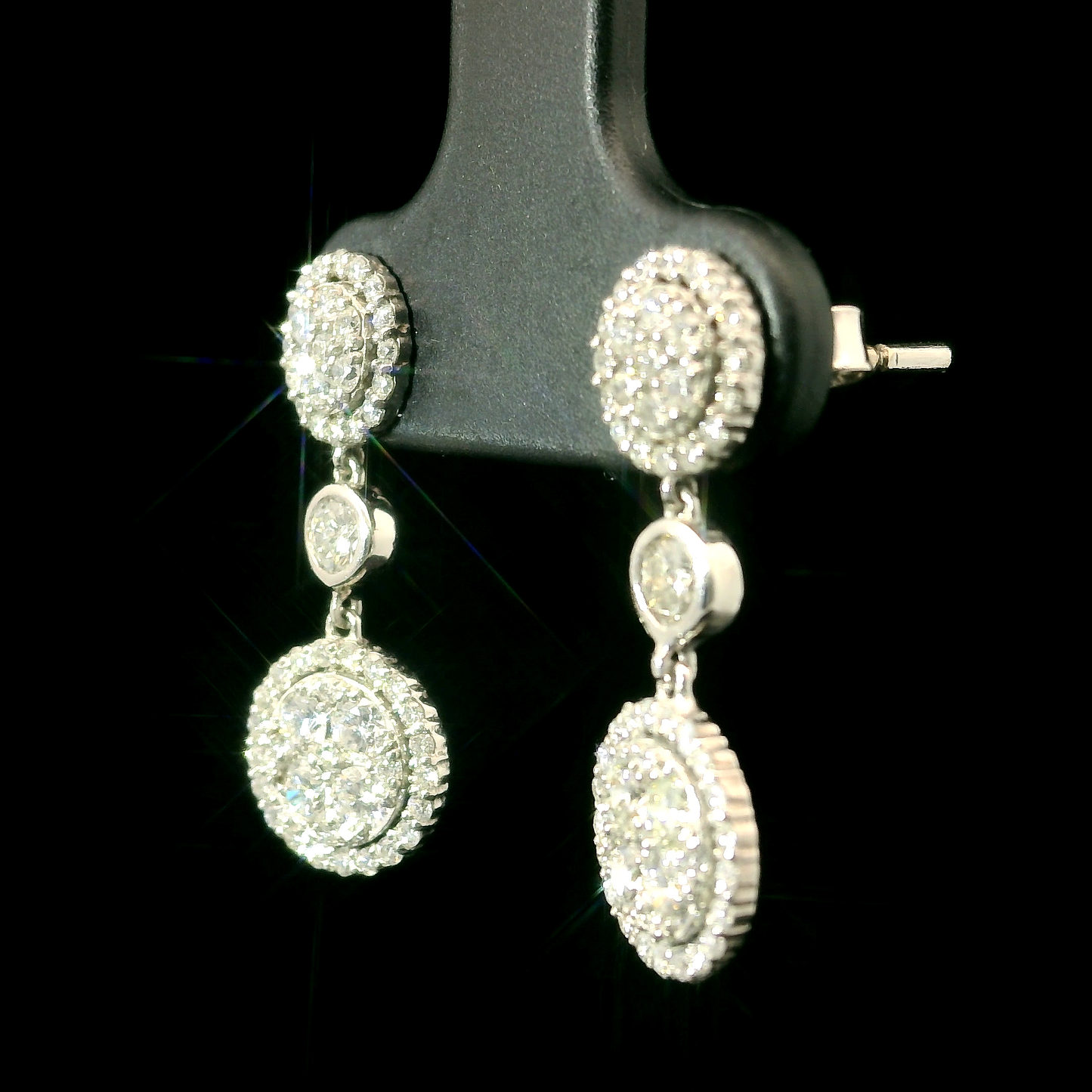 Diamond Hoop Earrings - 18kt White Gold