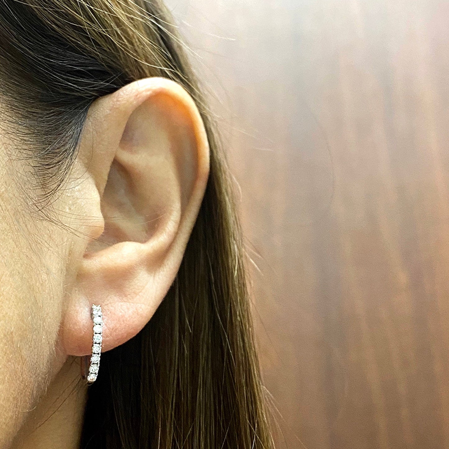 Hoop Diamond Earrings - 18kt White Gold