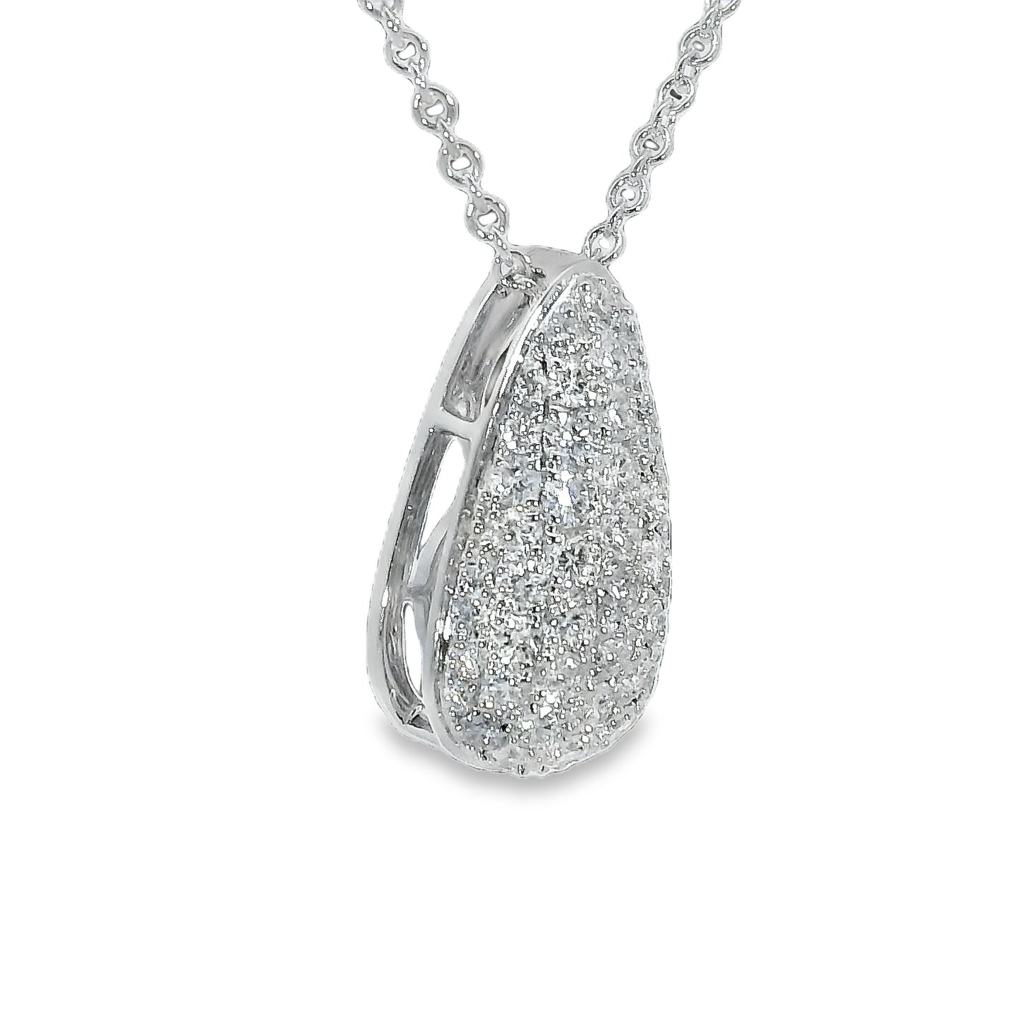 Natural Diamonds Pendant - 14kt White Gold