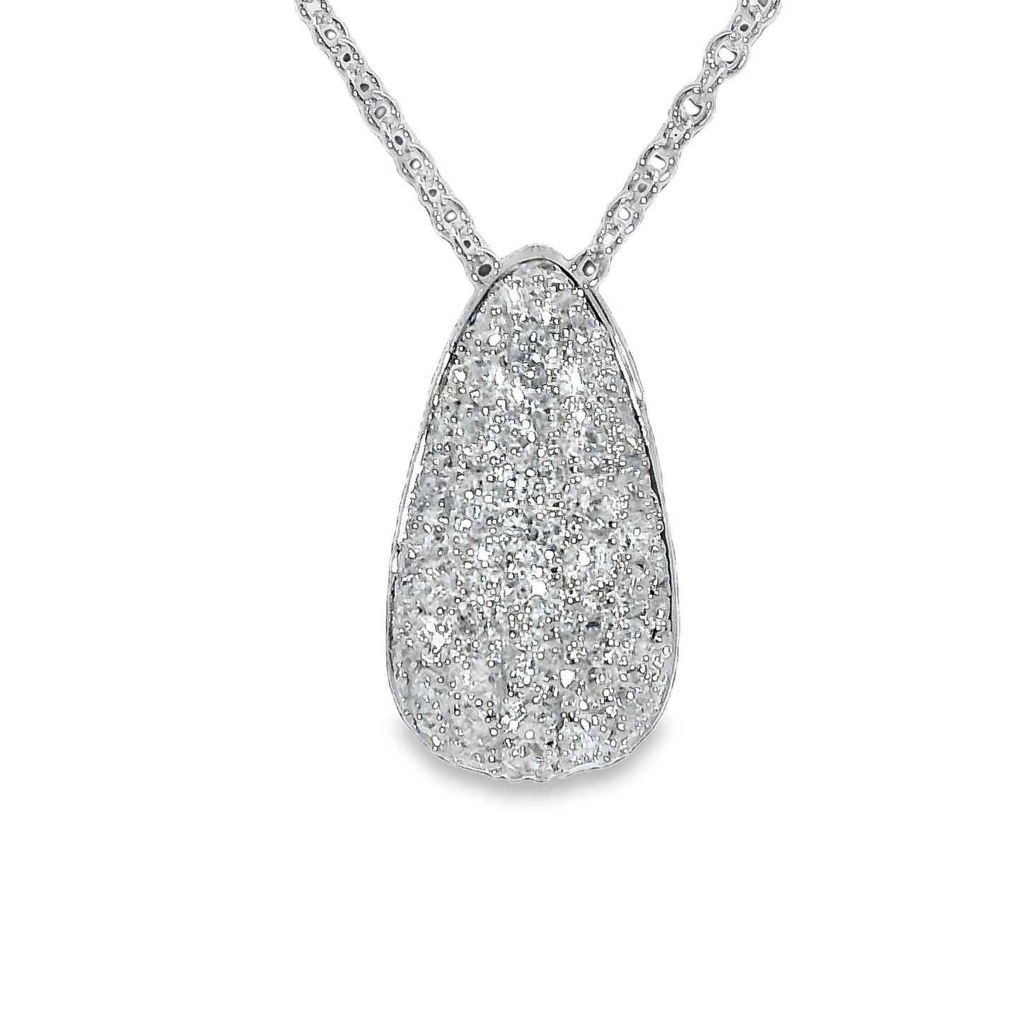 Natural Diamonds Pendant - 14kt White Gold