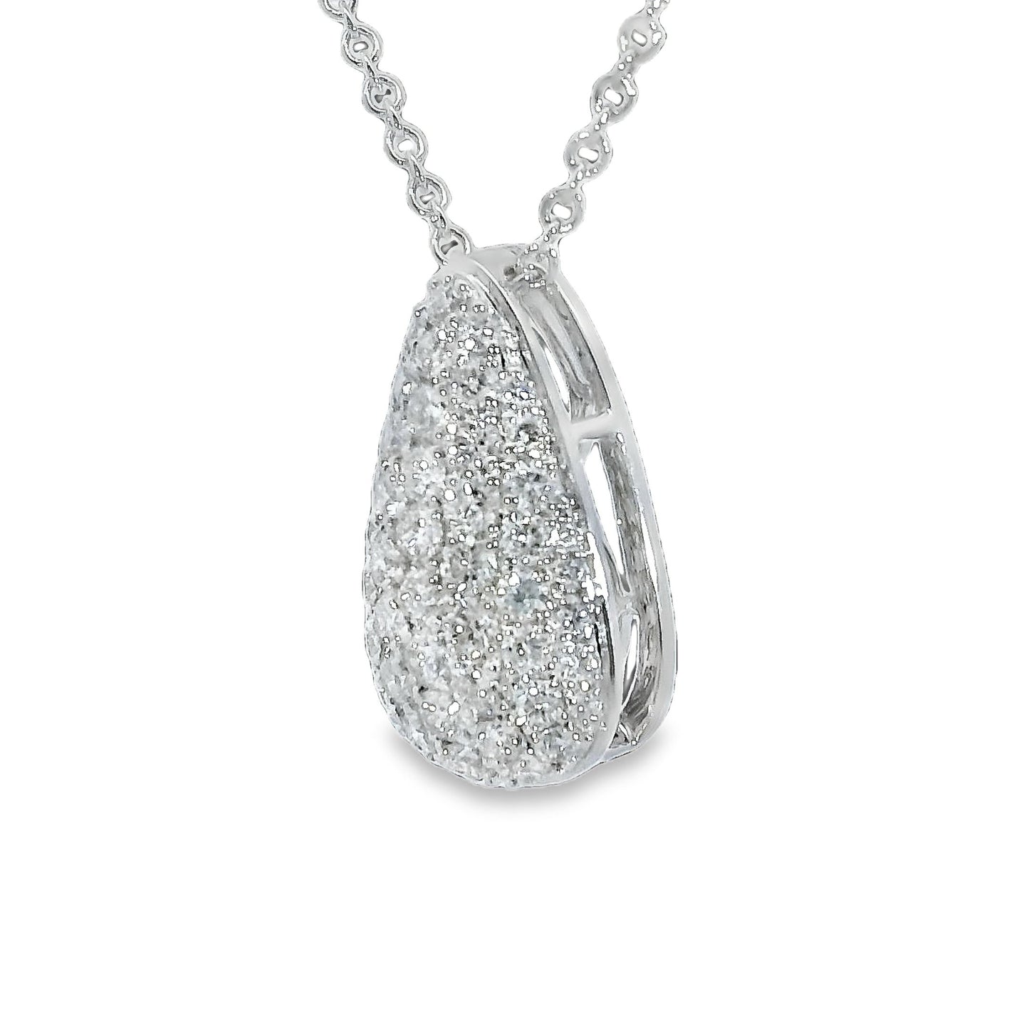 Natural Diamonds Pendant - 14kt White Gold