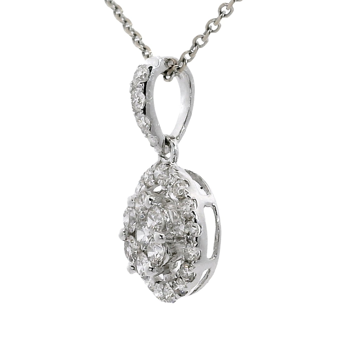 Natural Diamonds Pendant - 18kt White Gold