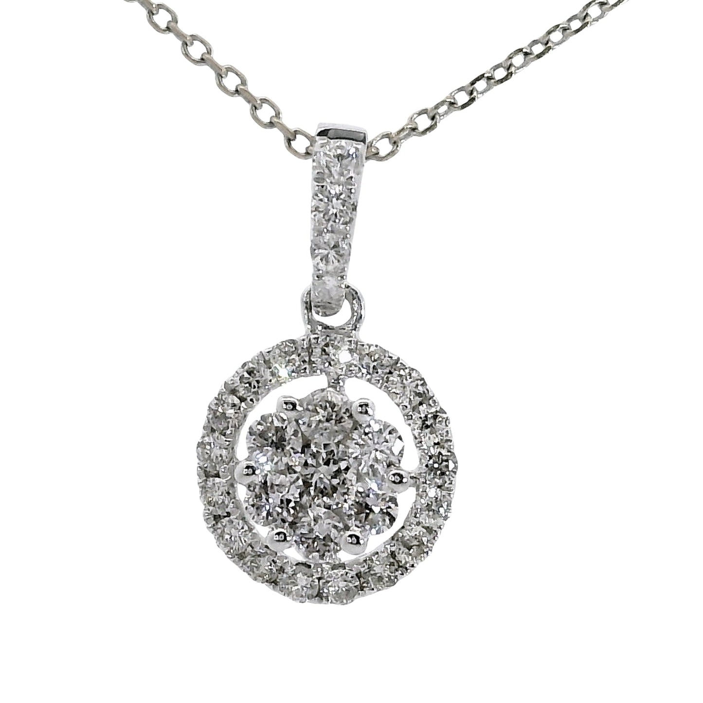 Natural Diamonds Pendant - 18kt White Gold