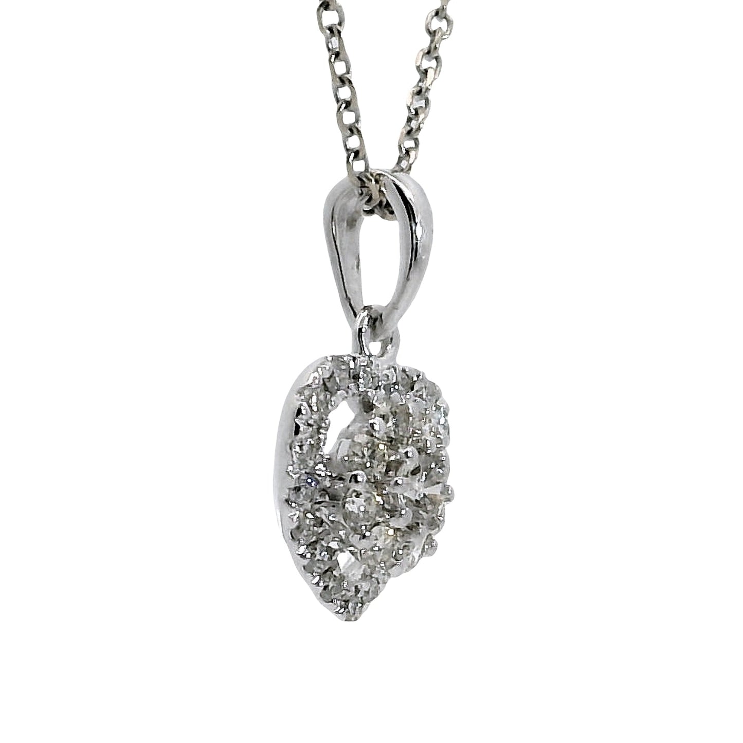 Natural Diamonds Pendant - 18kt White Gold