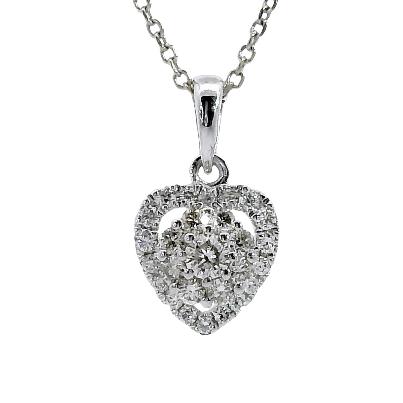 Natural Diamonds Pendant - 18kt White Gold