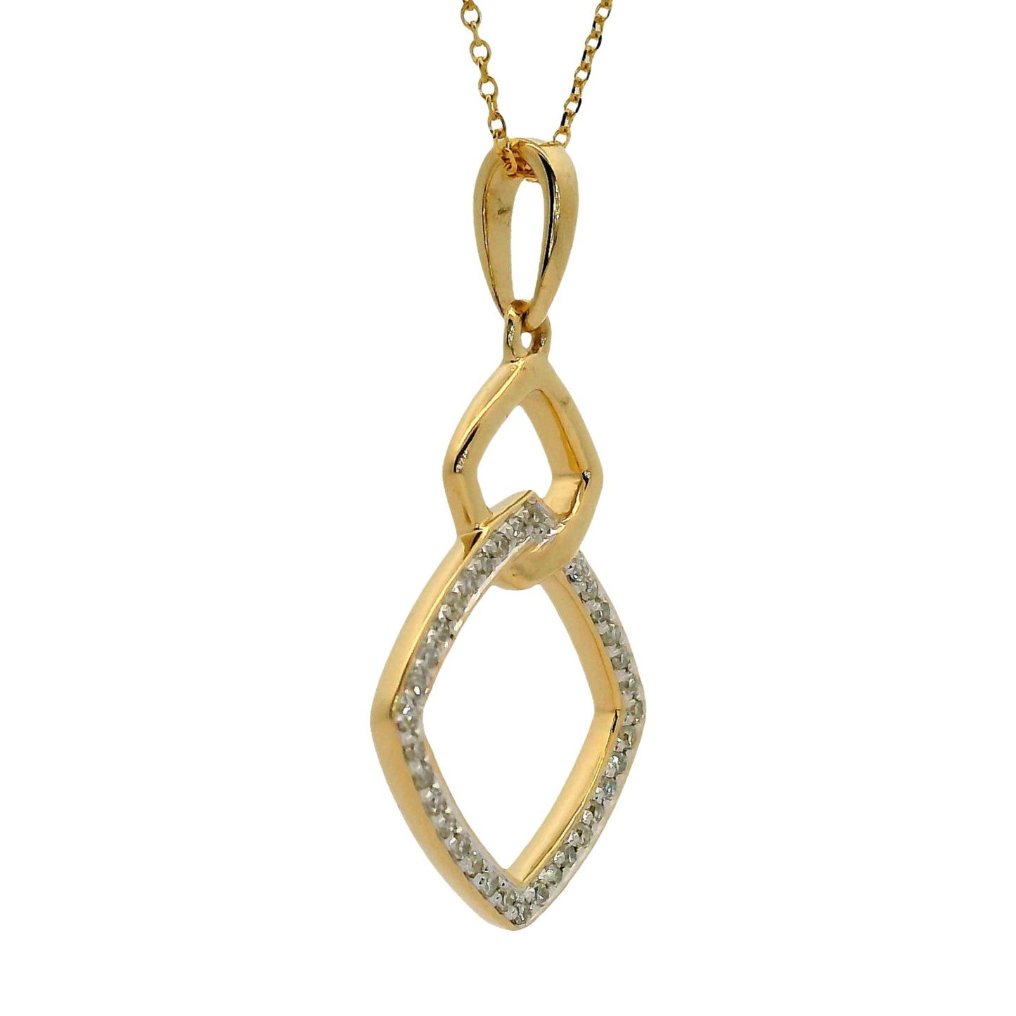 Natural Diamonds Pendant - 14kt Yellow Gold