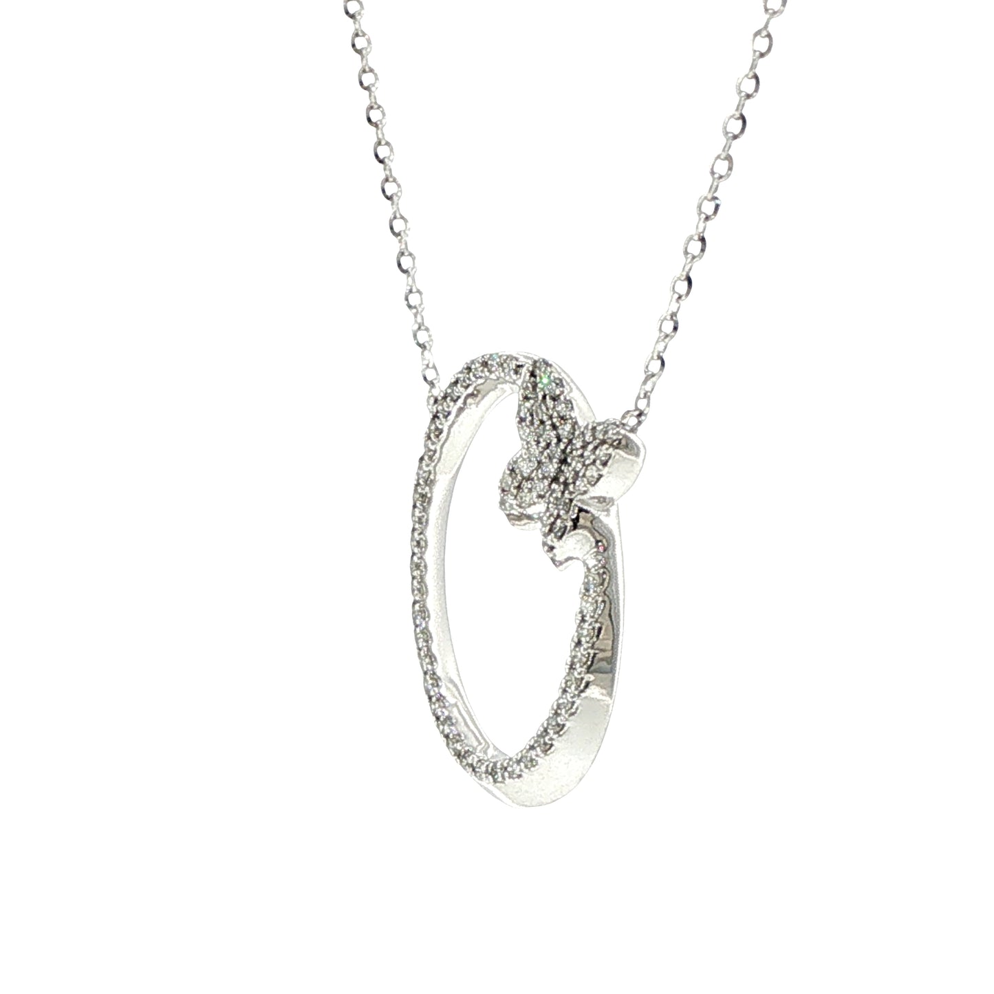 Natural Diamonds Pendant - 14kt White Gold