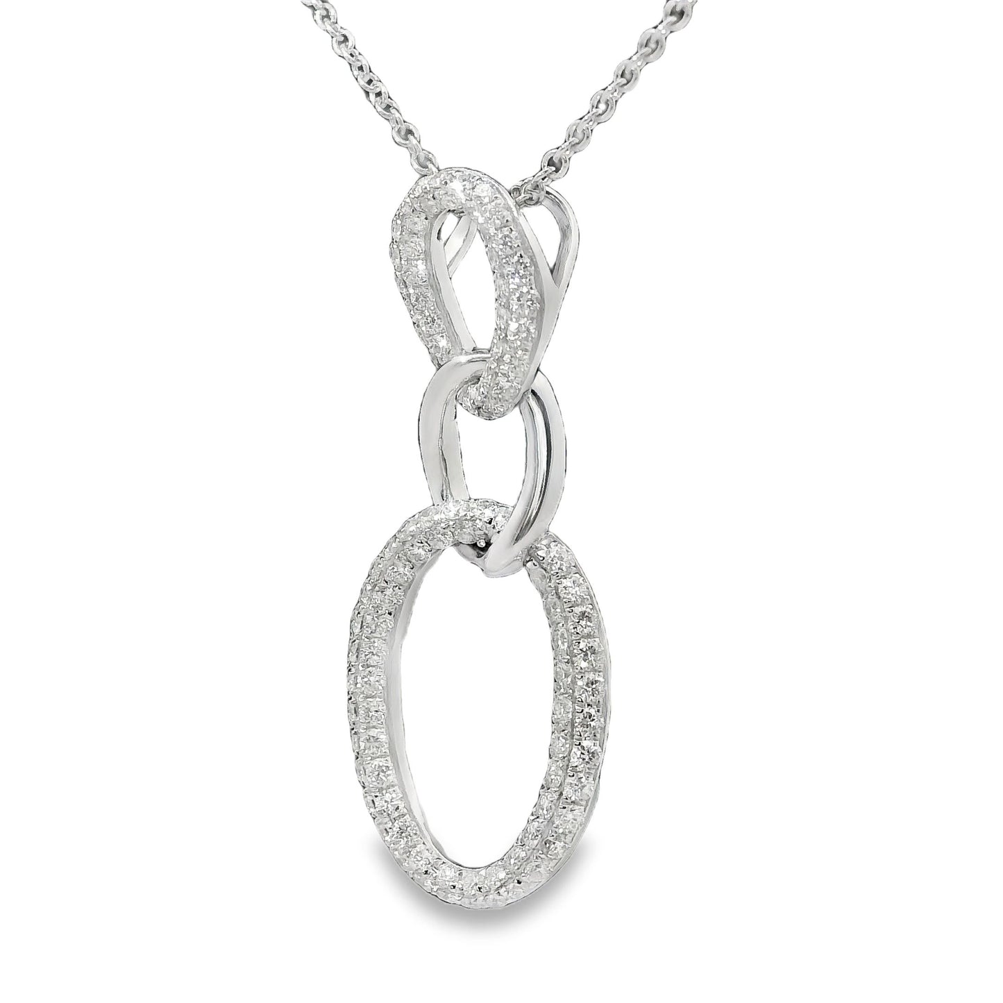 Diamonds Pendant Necklace - 14kt White Gold