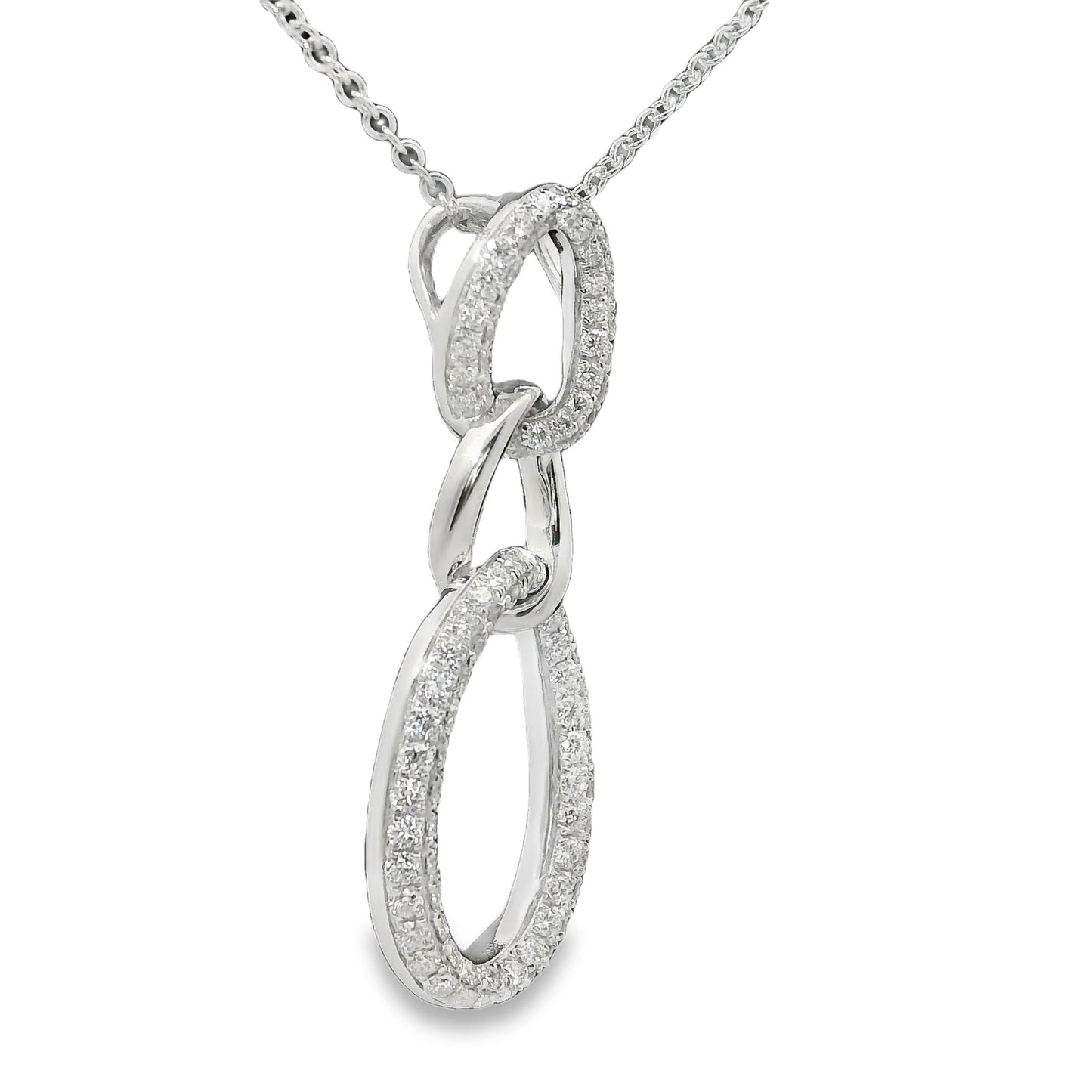 Diamonds Pendant Necklace - 14kt White Gold
