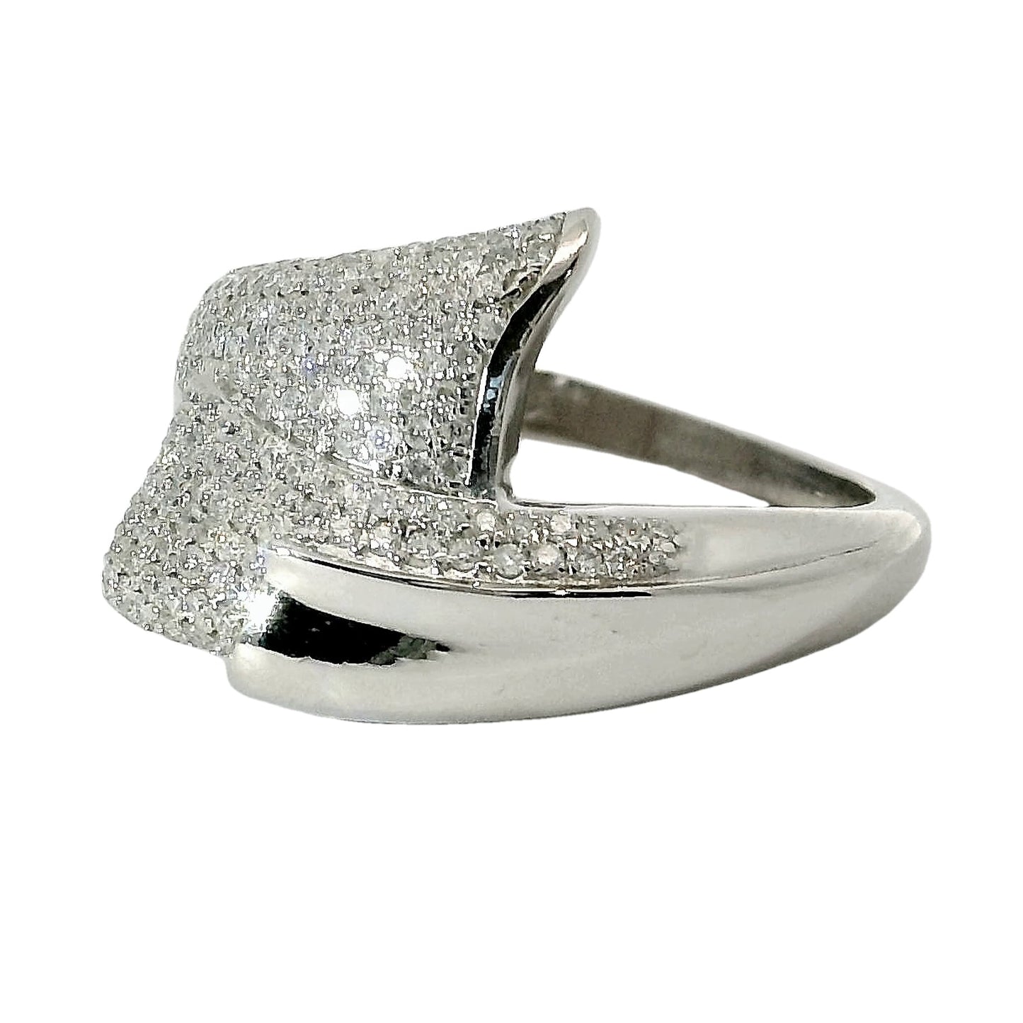 Natural Diamonds Engagement Ring - 14kt White Gold