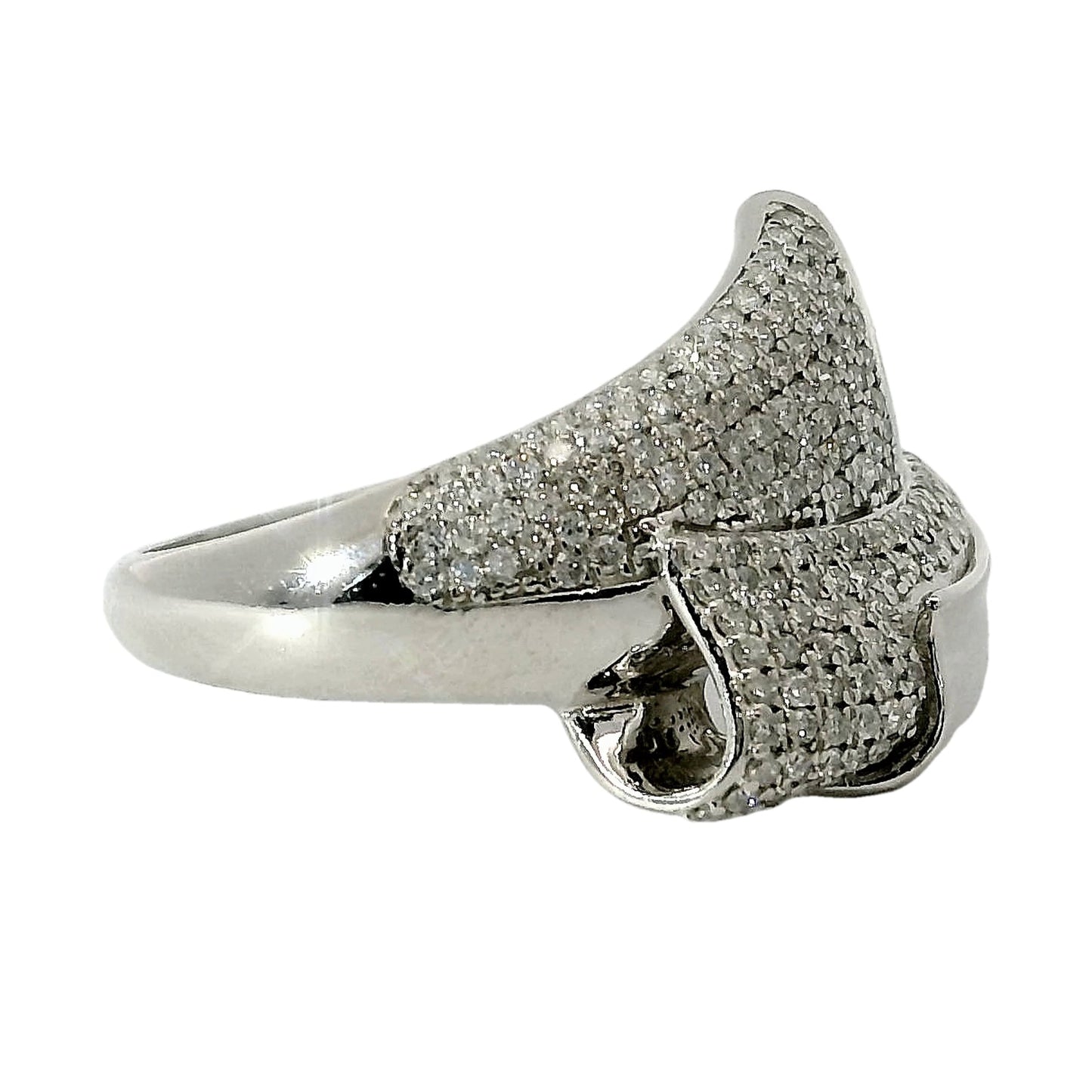 Natural Diamonds Engagement Ring - 14kt White Gold