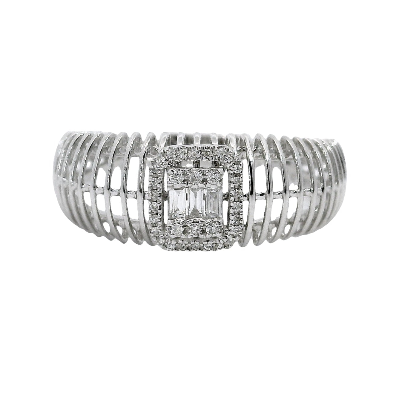 Natural Diamond Ring - 18kt White Gold