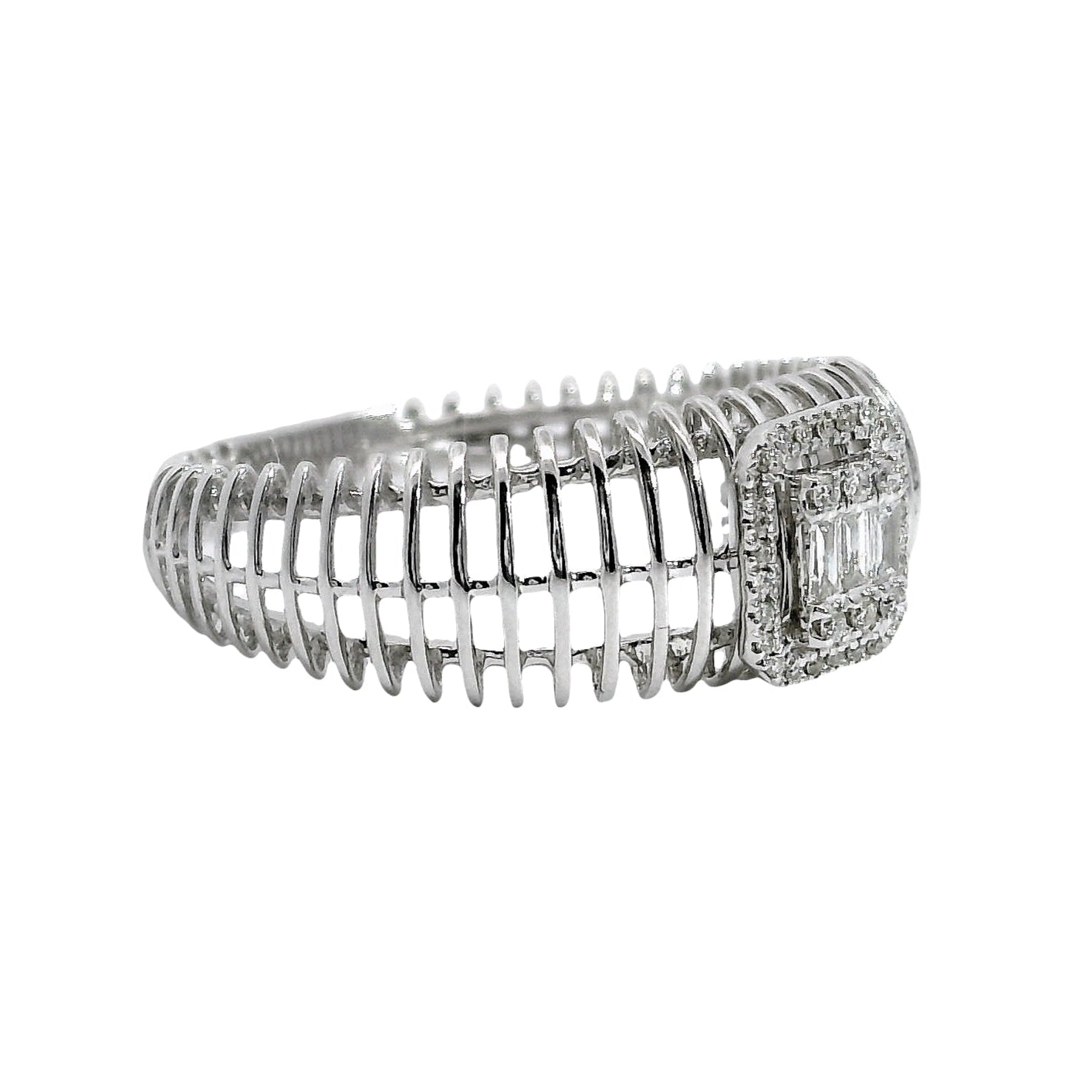Natural Diamond Ring - 18kt White Gold