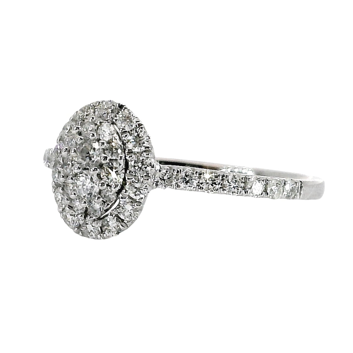 Natural Diamond Ring - 18kt White Gold