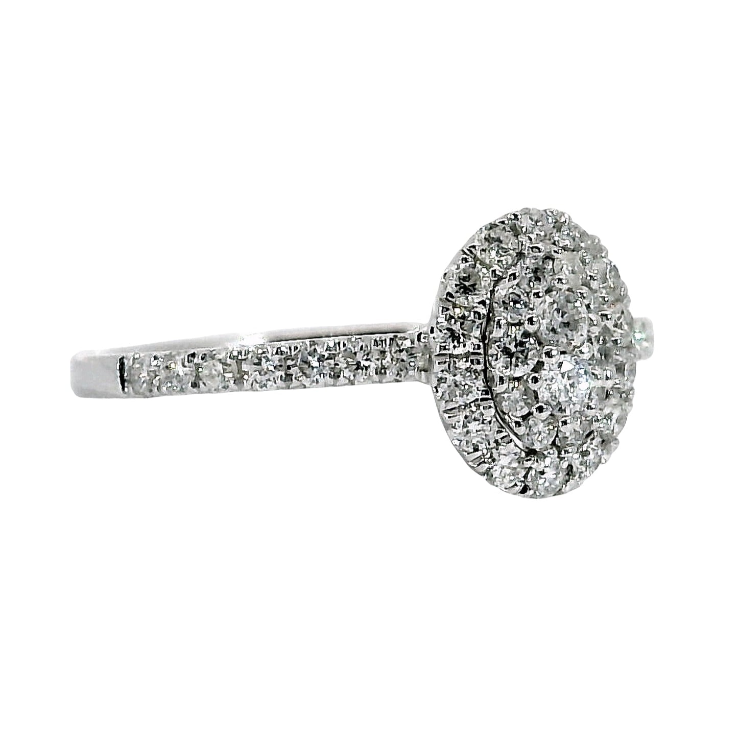 Natural Diamond Ring - 18kt White Gold