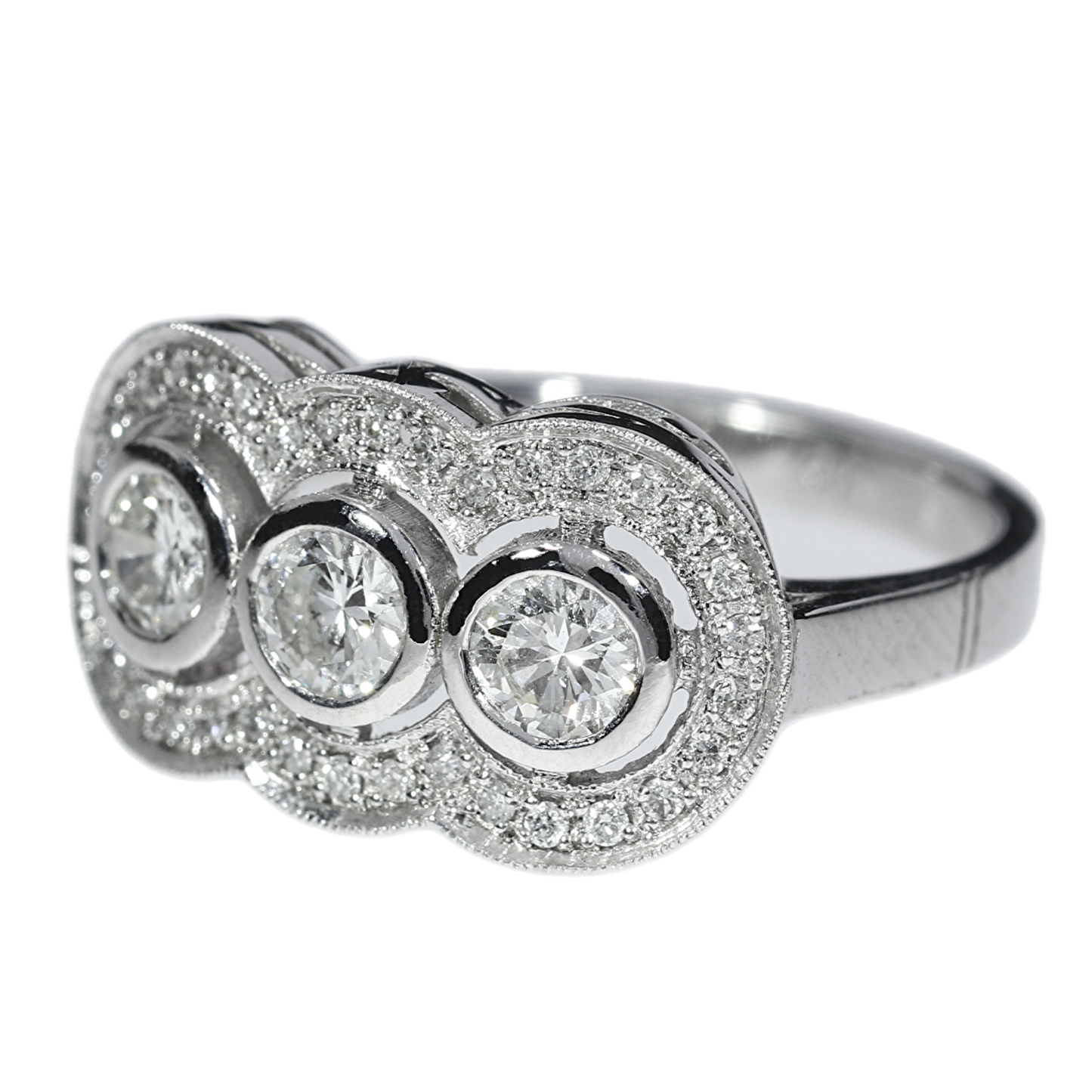 Diamond Engagement Ring - 18kt White Palladium Gold