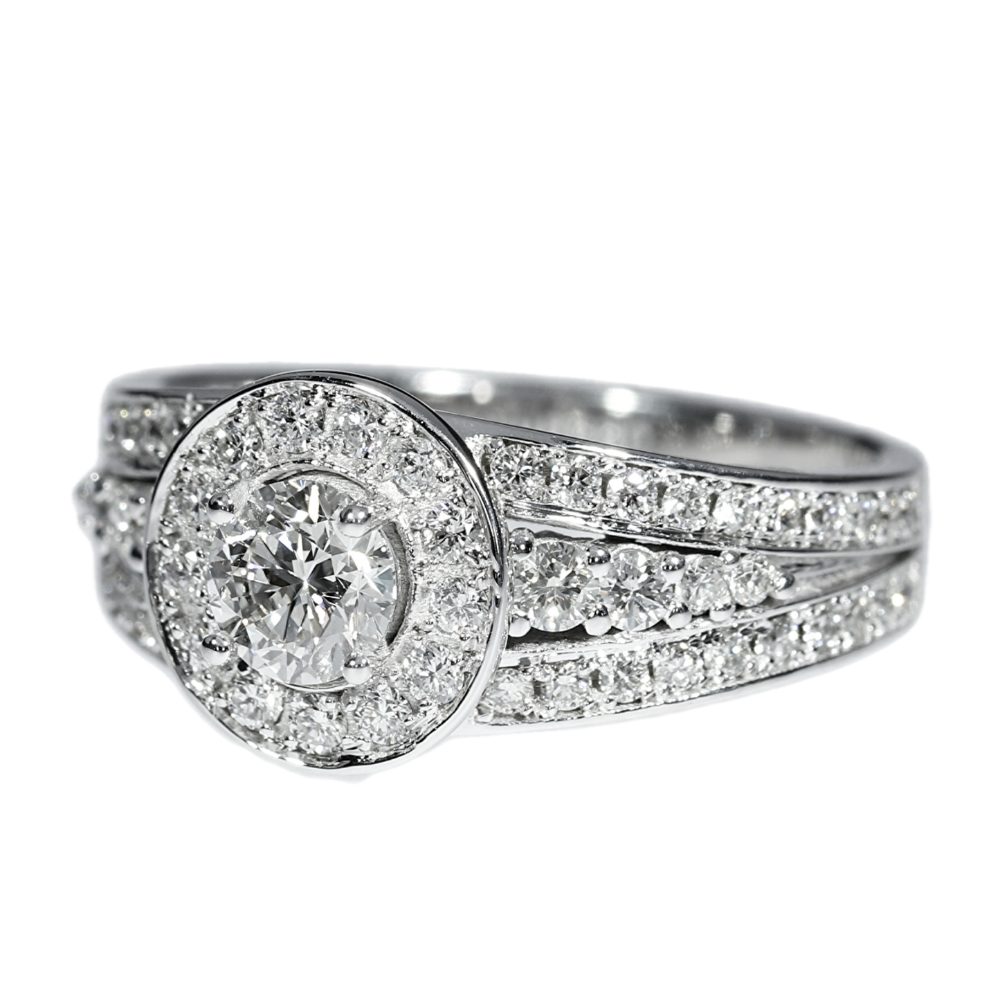 GIA Diamond Engagement Ring - 18kt White Gold
