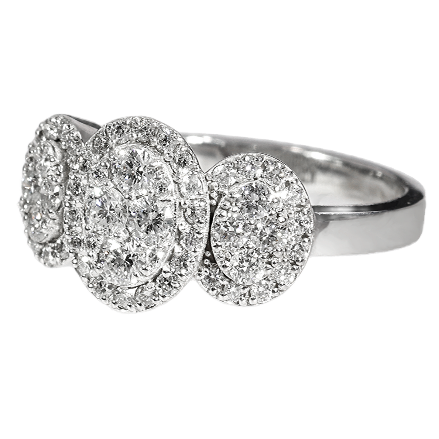 Diamonds Engagement Ring - 18kt White Gold