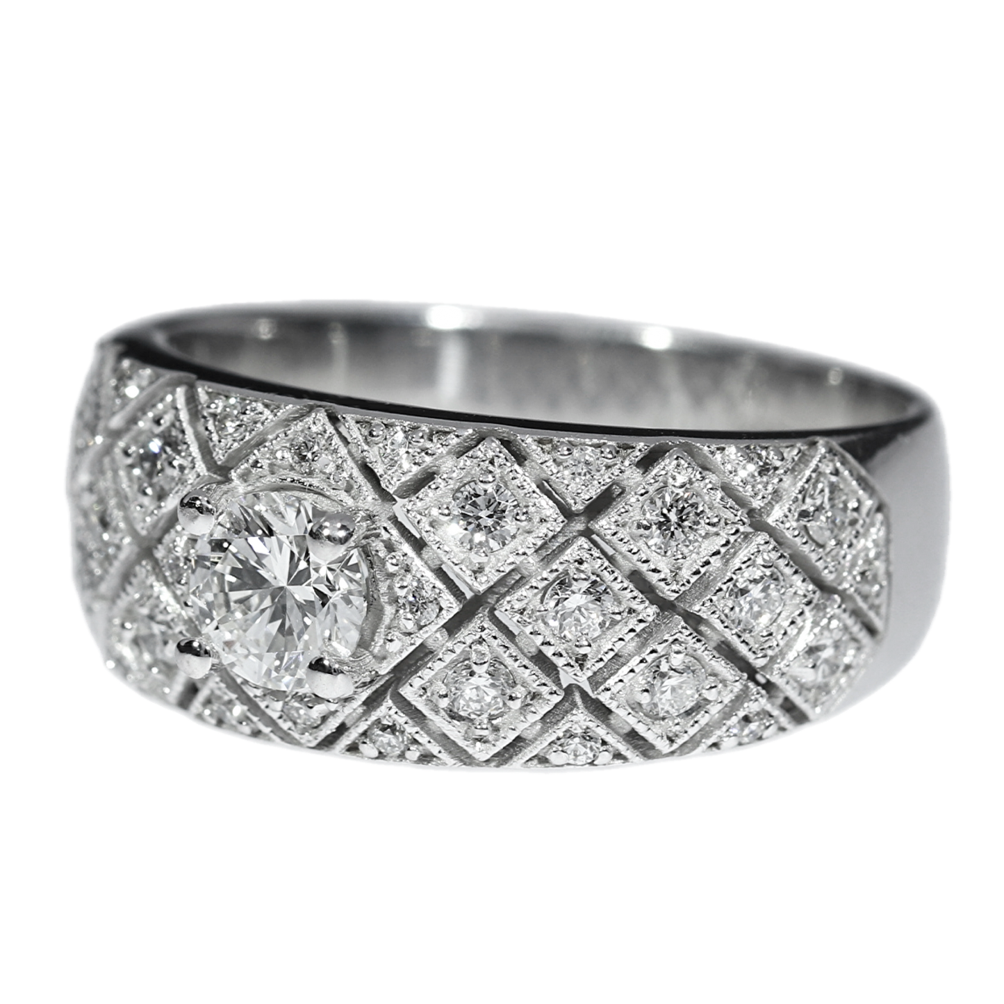 GIA Diamond Engagment Ring - 18kt White Gold