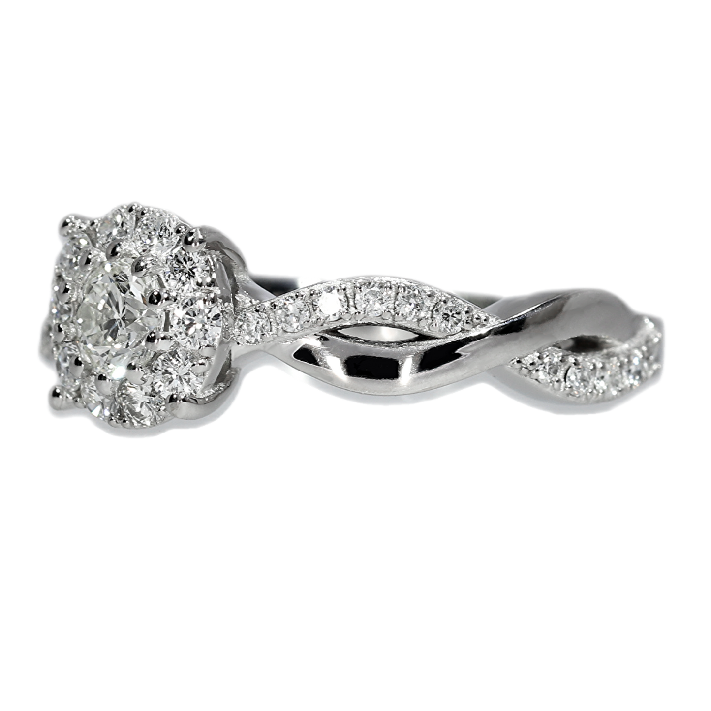 Diamond Engagement Ring - 18kt White Gold