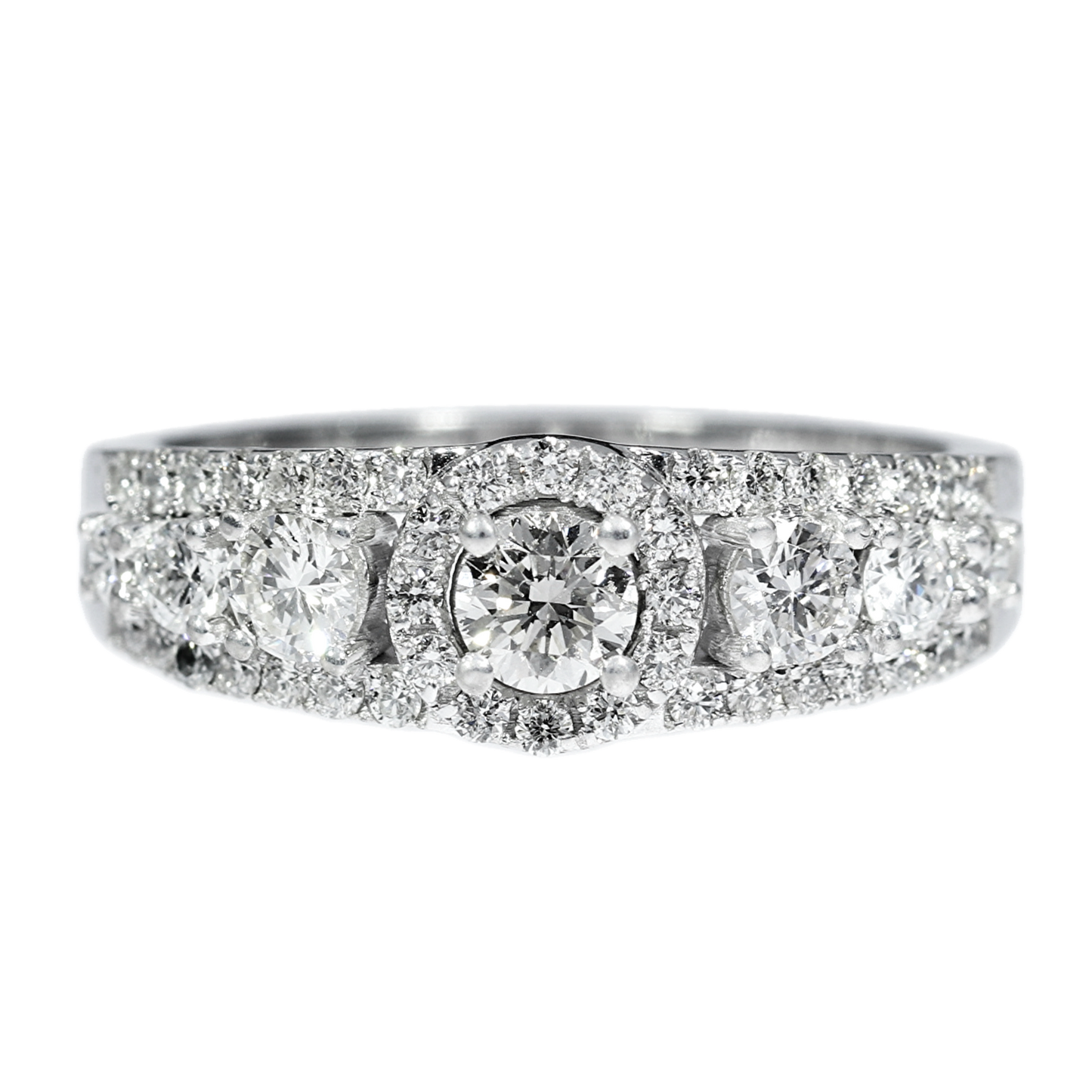 Diamond Engagement Ring - 18kt White Gold