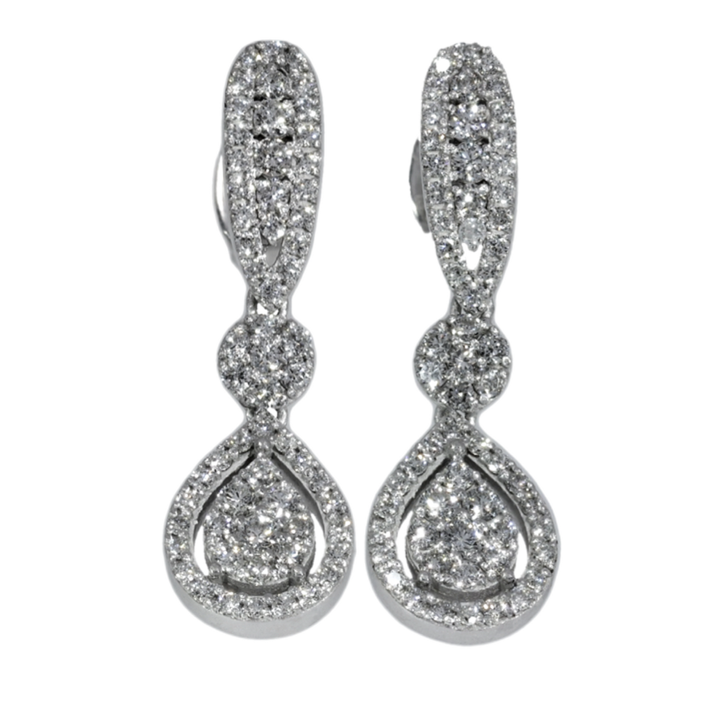 Diamond Earrings - 18kt White Gold