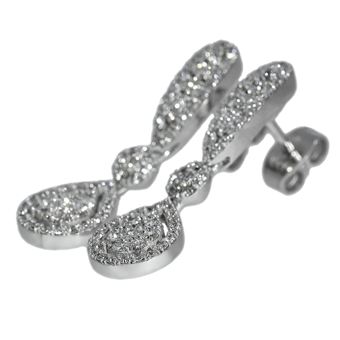 Diamond Earrings - 18kt White Gold