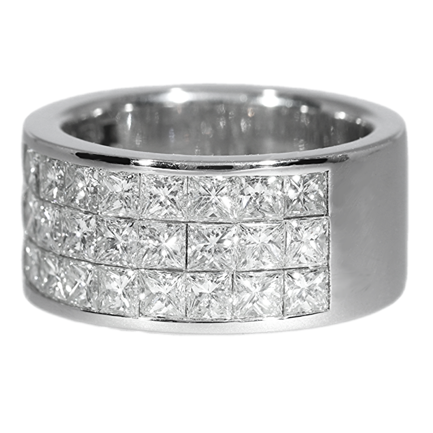 Natural Diamonds Engagement Ring - 18kt White Gold